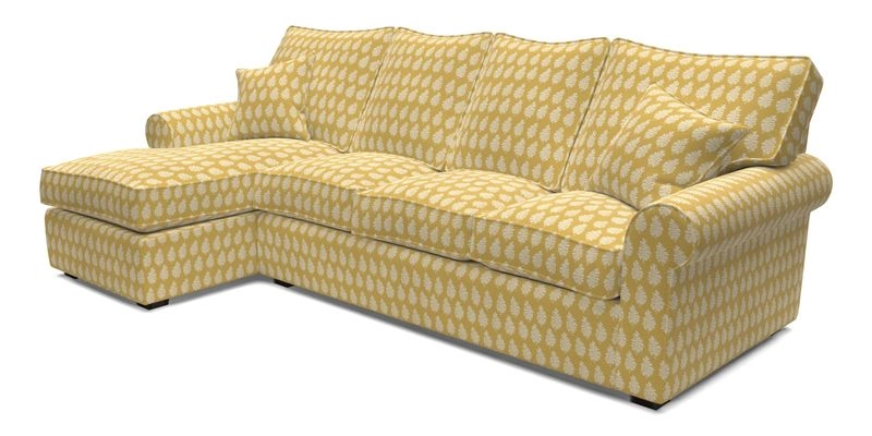 Upperton Chaise LHF in Two Tone Plain Biscuit - Loose cover option available