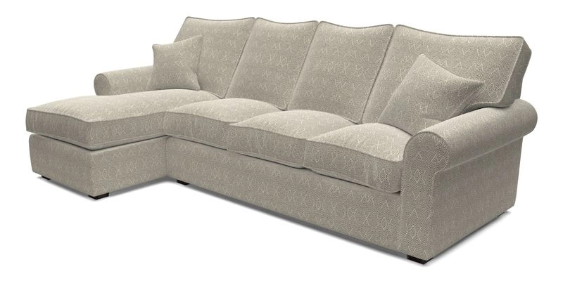 Upperton Chaise LHF in Two Tone Plain Biscuit - Loose cover option available