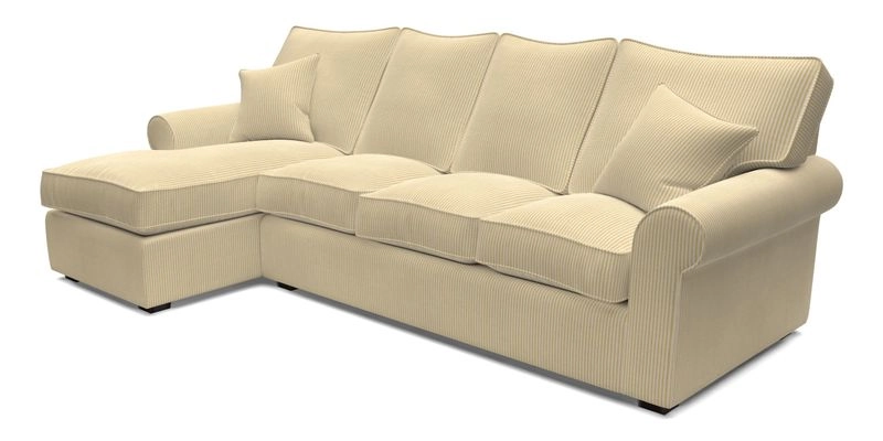 Upperton Chaise LHF in Two Tone Plain Biscuit - Loose cover option available