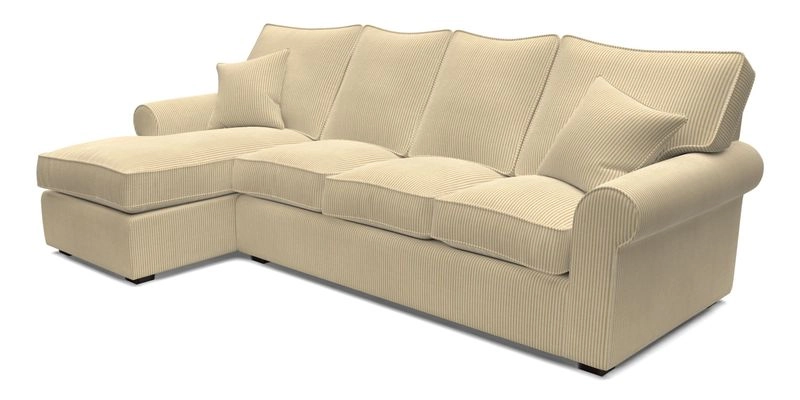 Upperton Chaise LHF in Two Tone Plain Biscuit - Loose cover option available