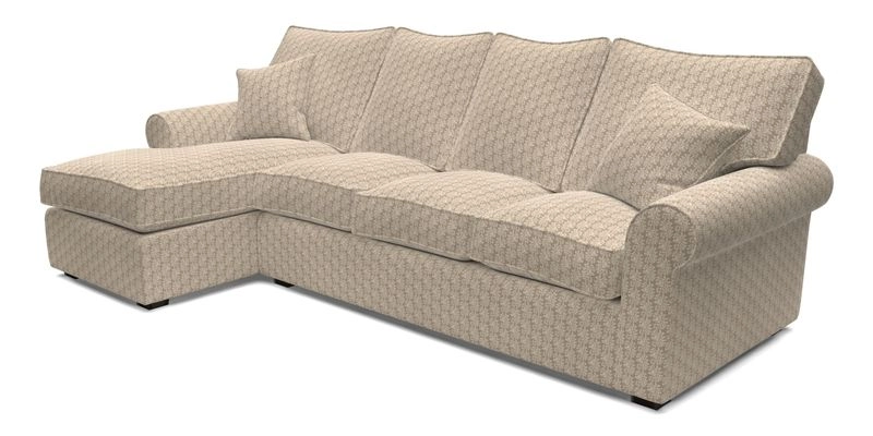 Upperton Chaise LHF in Two Tone Plain Biscuit - Loose cover option available