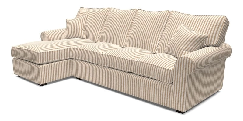 Upperton Chaise LHF in Two Tone Plain Biscuit - Loose cover option available
