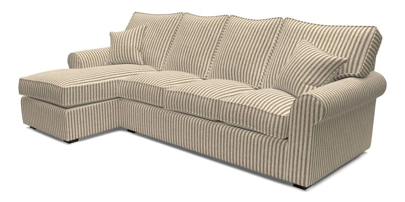 Upperton Chaise LHF in Two Tone Plain Biscuit - Loose cover option available