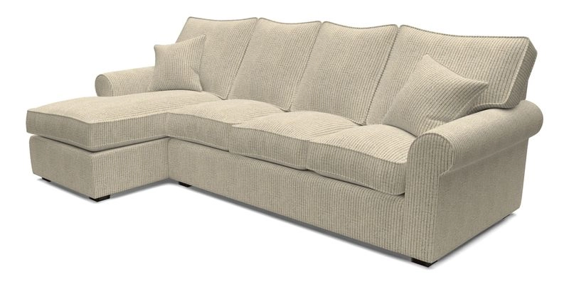 Upperton Chaise LHF in Two Tone Plain Biscuit - Loose cover option available
