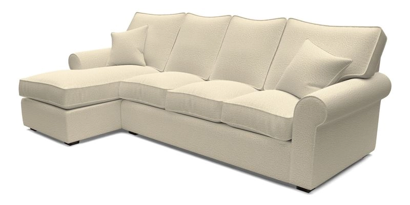 Upperton Chaise LHF in Two Tone Plain Biscuit - Loose cover option available