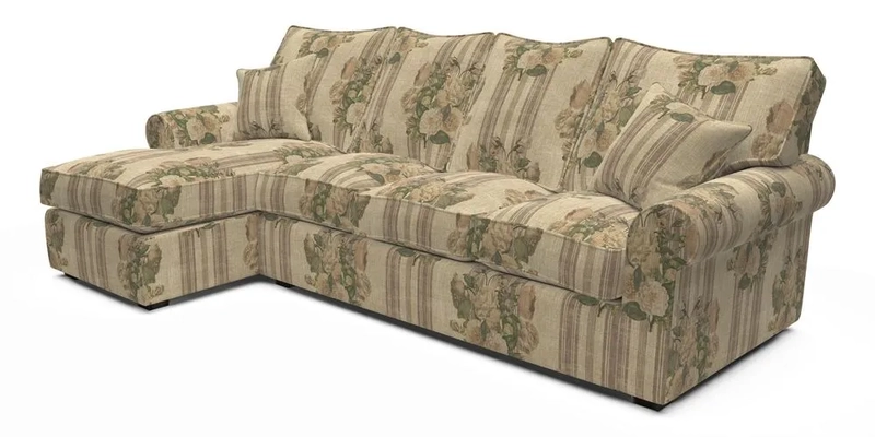 Upperton Chaise LHF in Two Tone Plain Biscuit - Loose cover option available