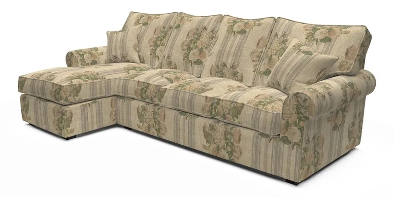 Upperton Chaise LHF in Two Tone Plain Biscuit - Loose cover option available