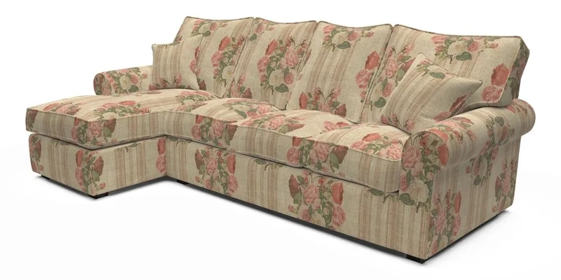 Upperton Chaise LHF in Two Tone Plain Biscuit - Loose cover option available