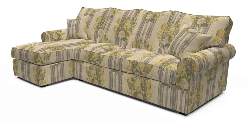 Upperton Chaise LHF in Two Tone Plain Biscuit - Loose cover option available