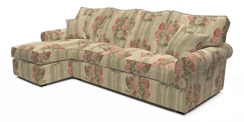 Upperton Chaise LHF in Two Tone Plain Biscuit - Loose cover option available