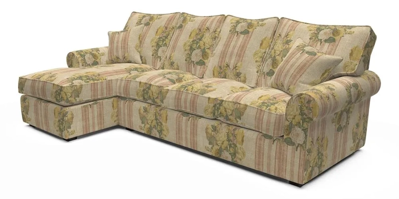 Upperton Chaise LHF in Two Tone Plain Biscuit - Loose cover option available