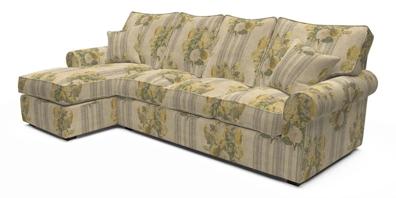 Upperton Chaise LHF in Two Tone Plain Biscuit - Loose cover option available