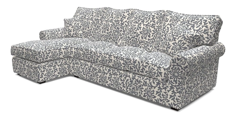 Upperton Chaise LHF in Two Tone Plain Biscuit - Loose cover option available