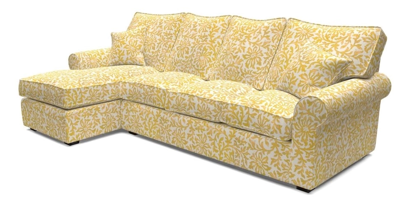 Upperton Chaise LHF in Two Tone Plain Biscuit - Loose cover option available