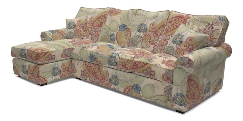 Upperton Chaise LHF in Two Tone Plain Biscuit - Loose cover option available