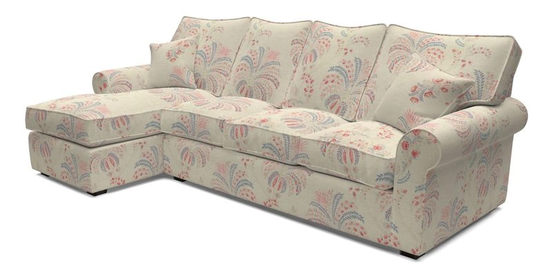 Upperton Chaise LHF in Two Tone Plain Biscuit - Loose cover option available