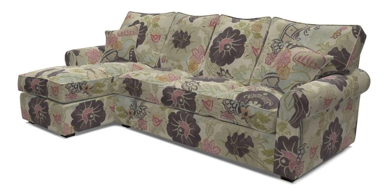 Upperton Chaise LHF in Two Tone Plain Biscuit - Loose cover option available