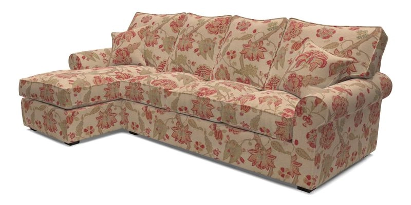 Upperton Chaise LHF in Two Tone Plain Biscuit - Loose cover option available