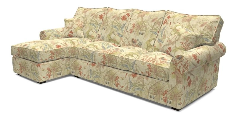 Upperton Chaise LHF in Two Tone Plain Biscuit - Loose cover option available