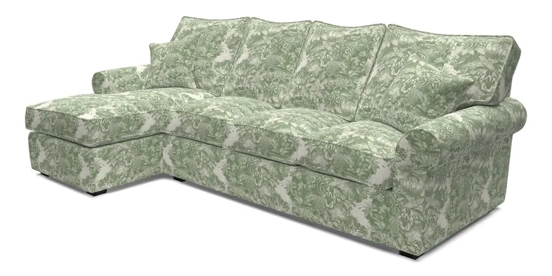 Upperton Chaise LHF in Two Tone Plain Biscuit - Loose cover option available