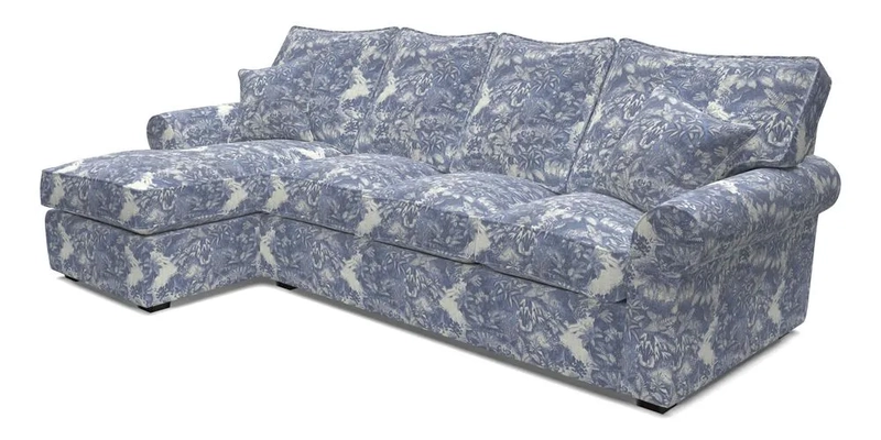 Upperton Chaise LHF in Two Tone Plain Biscuit - Loose cover option available