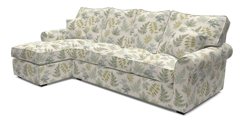 Upperton Chaise LHF in Two Tone Plain Biscuit - Loose cover option available