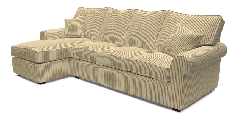 Upperton Chaise LHF in Two Tone Plain Biscuit - Loose cover option available
