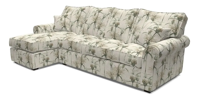 Upperton Chaise LHF in Two Tone Plain Biscuit - Loose cover option available