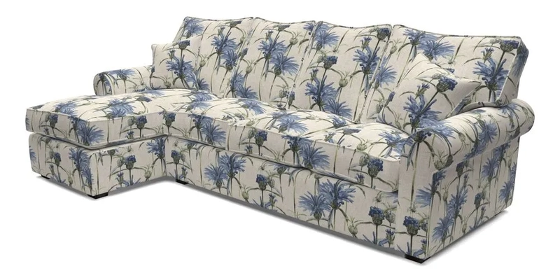 Upperton Chaise LHF in Two Tone Plain Biscuit - Loose cover option available