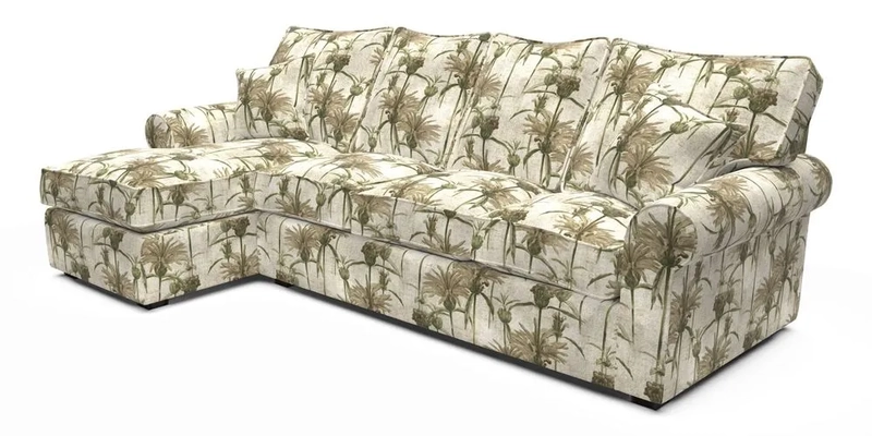 Upperton Chaise LHF in Two Tone Plain Biscuit - Loose cover option available