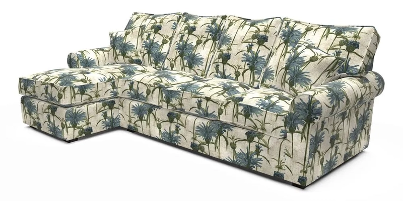 Upperton Chaise LHF in Two Tone Plain Biscuit - Loose cover option available