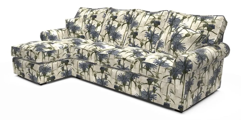 Upperton Chaise LHF in Two Tone Plain Biscuit - Loose cover option available