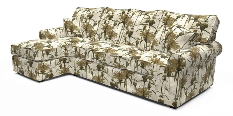 Upperton Chaise LHF in Two Tone Plain Biscuit - Loose cover option available