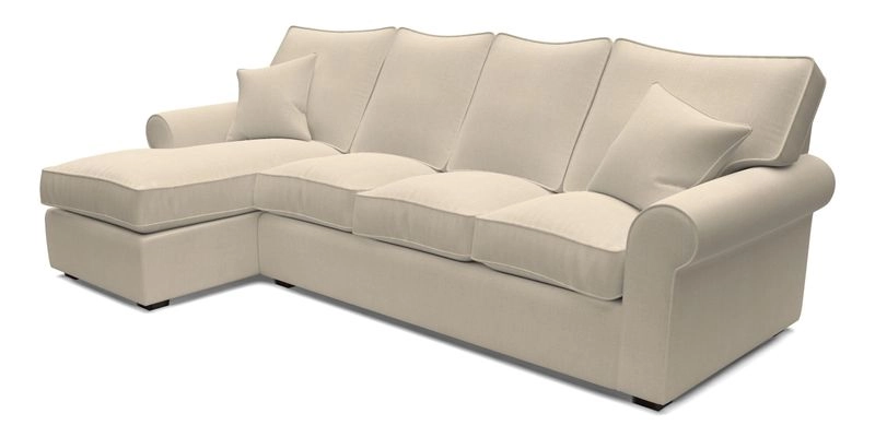 Upperton Chaise LHF in Two Tone Plain Biscuit - Loose cover option available