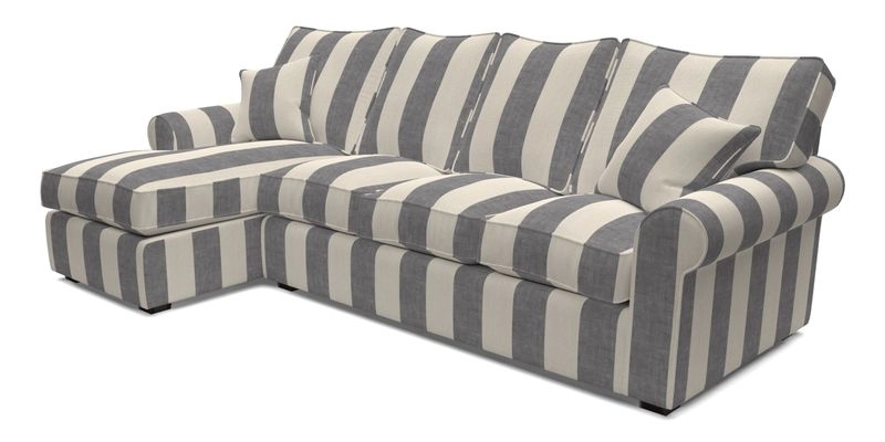 Upperton Chaise LHF in Two Tone Plain Biscuit - Loose cover option available