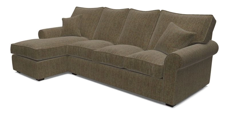 Upperton Chaise LHF in Two Tone Plain Biscuit - Loose cover option available