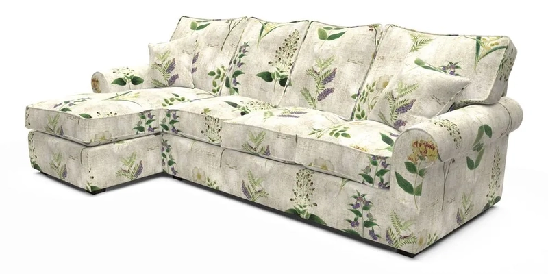 Upperton Chaise LHF in Two Tone Plain Biscuit - Loose cover option available