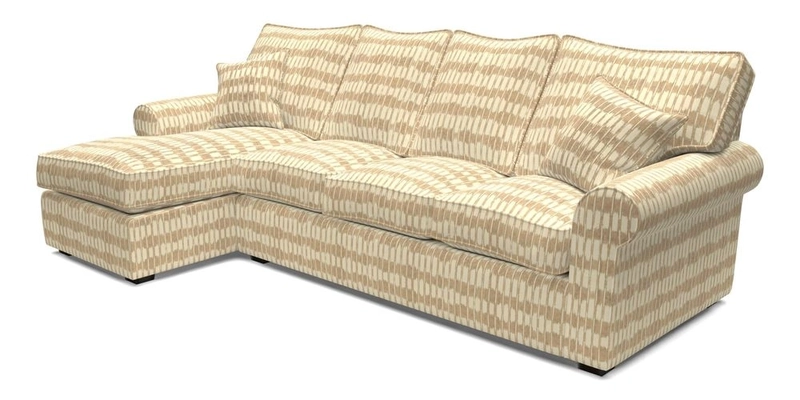 Upperton Chaise LHF in Two Tone Plain Biscuit - Loose cover option available