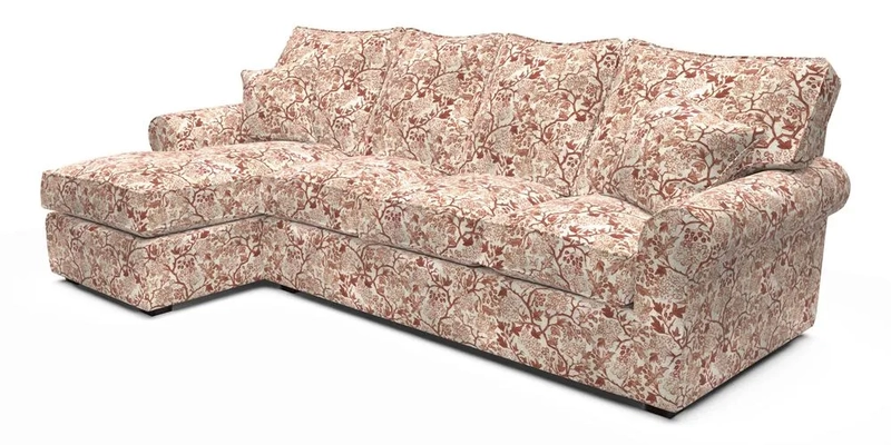 Upperton Chaise LHF in Two Tone Plain Biscuit - Loose cover option available