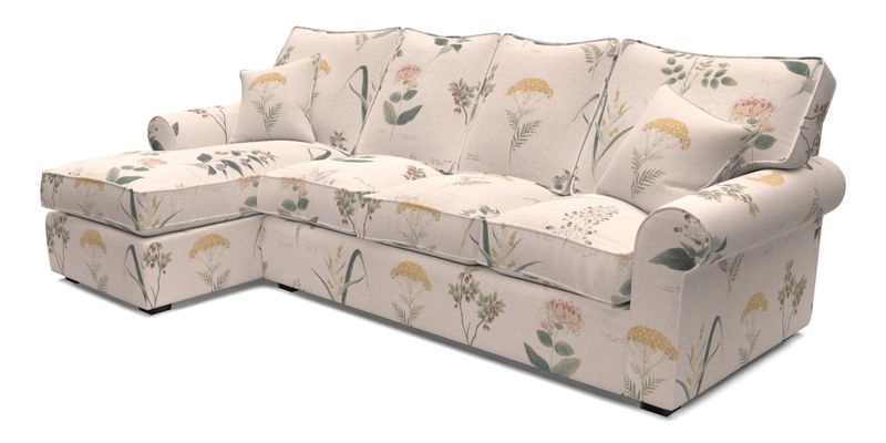 Upperton Chaise LHF in Two Tone Plain Biscuit - Loose cover option available