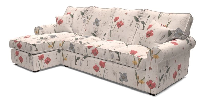 Upperton Chaise LHF in Two Tone Plain Biscuit - Loose cover option available