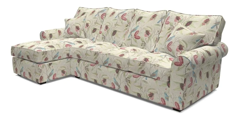 Upperton Chaise LHF in Two Tone Plain Biscuit - Loose cover option available