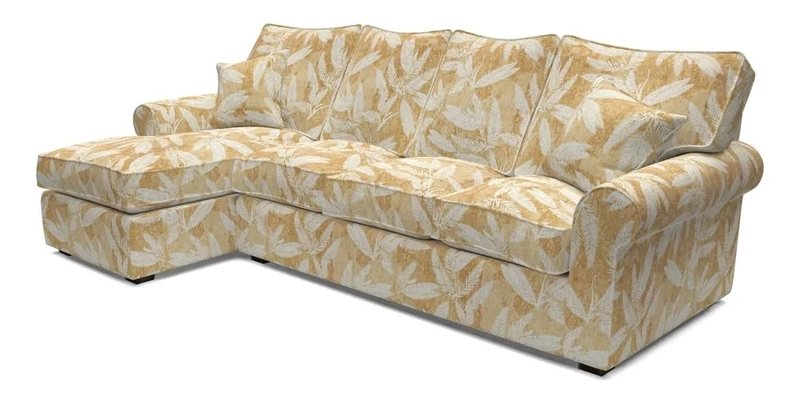 Upperton Chaise LHF in Two Tone Plain Biscuit - Loose cover option available