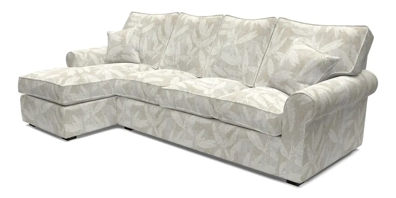 Upperton Chaise LHF in Two Tone Plain Biscuit - Loose cover option available