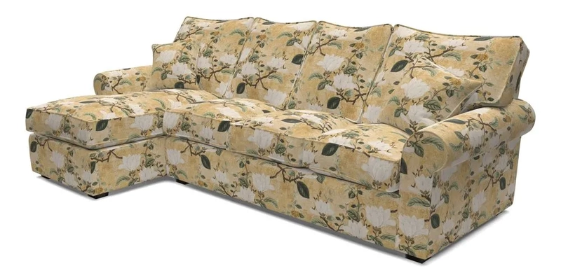 Upperton Chaise LHF in Two Tone Plain Biscuit - Loose cover option available