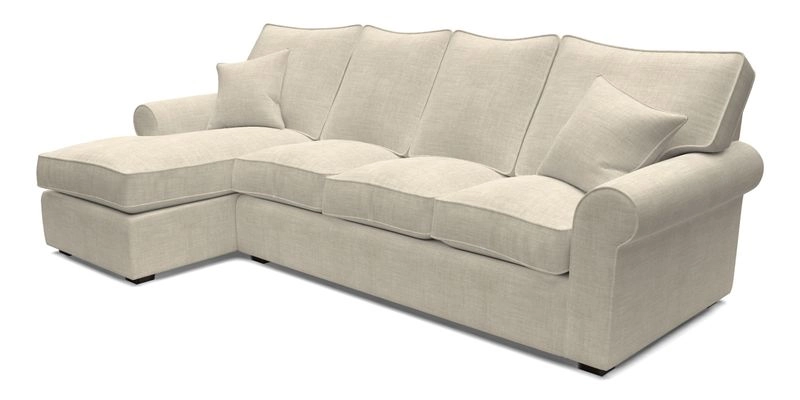 Upperton Chaise LHF in Two Tone Plain Biscuit - Loose cover option available