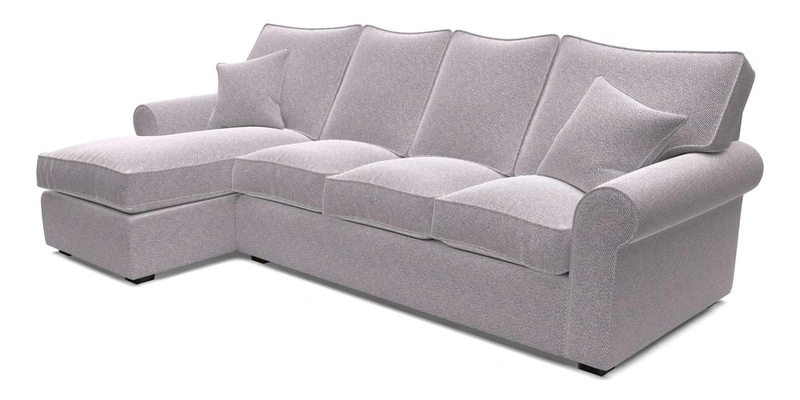 Upperton Chaise LHF in Two Tone Plain Biscuit - Loose cover option available