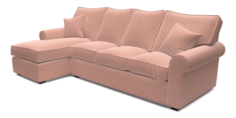 Upperton Chaise LHF in Two Tone Plain Biscuit - Loose cover option available