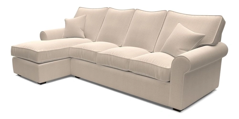 Upperton Chaise LHF in Two Tone Plain Biscuit - Loose cover option available