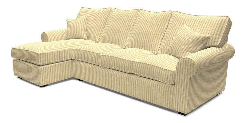 Upperton Chaise LHF in Two Tone Plain Biscuit - Loose cover option available